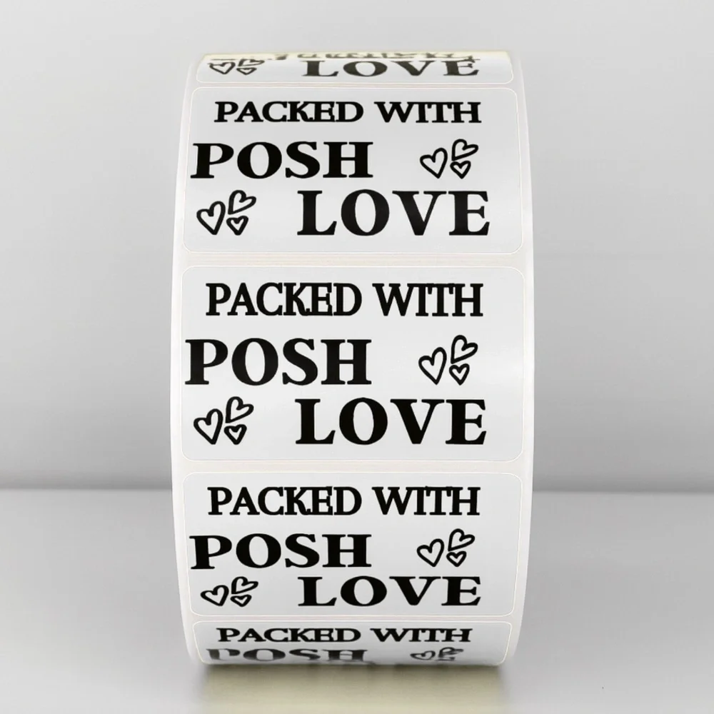Packed With Posh Love Stickers | Purple Labels for Poshmark Packaging